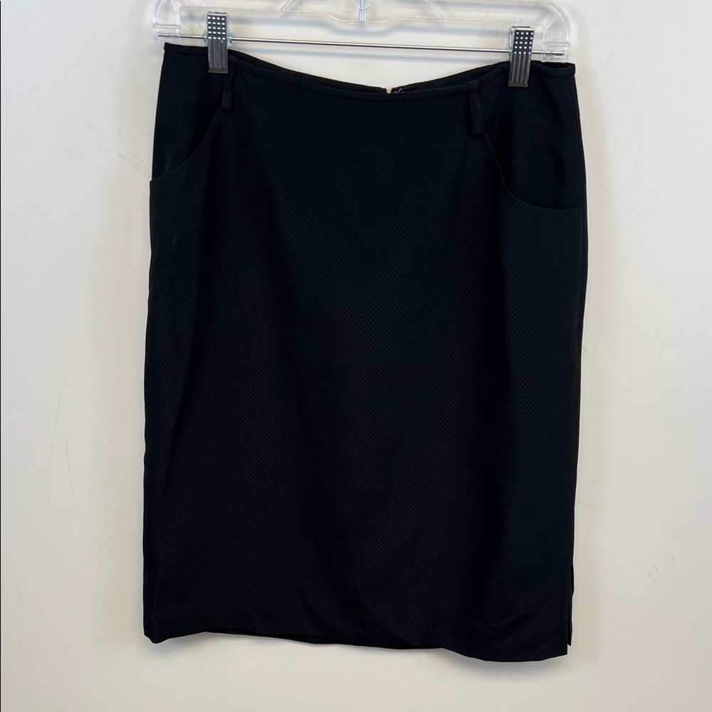 Armani Collezioni Women’s Italian Textured Black Chic Dressy Pencil Skirt Size 8